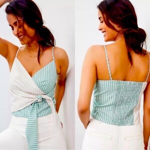 Mare Mare x Anthropologie Tie Front Striped Wrap Top
